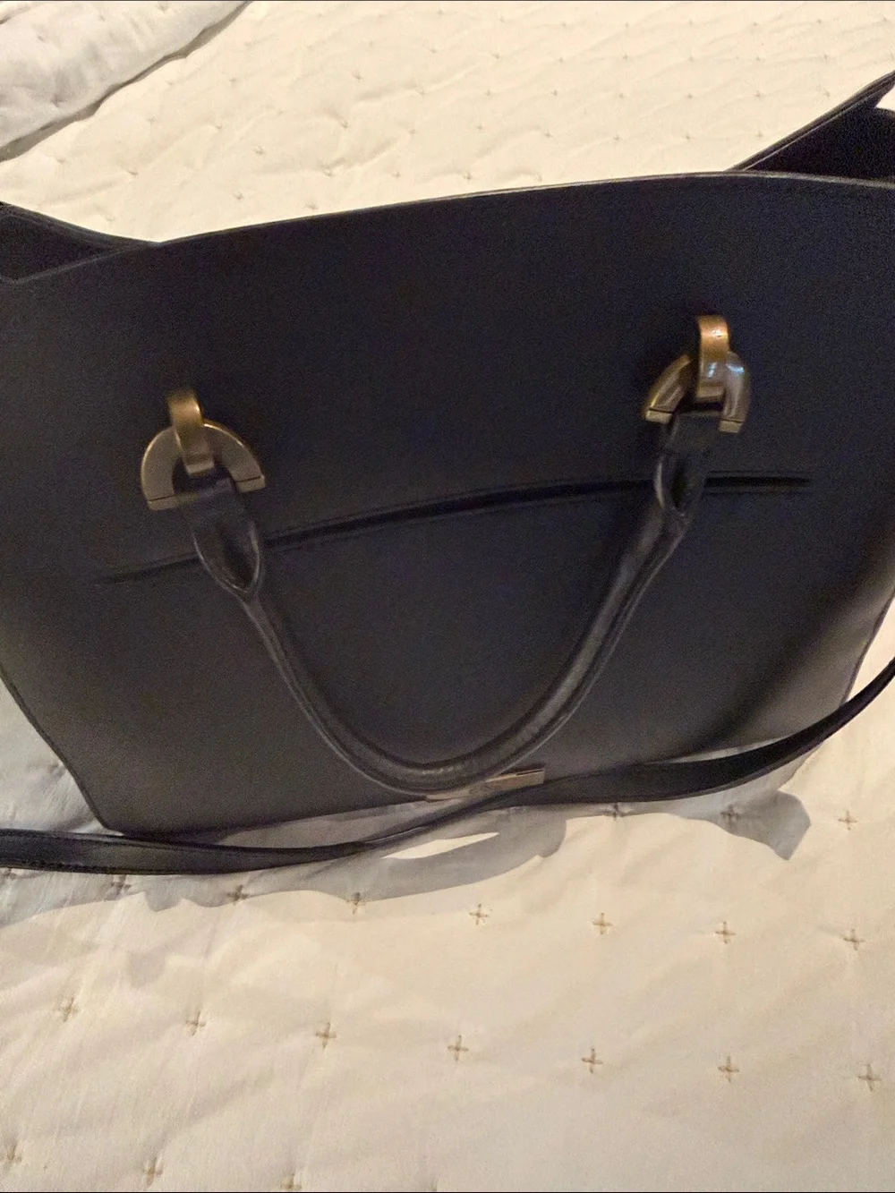 Zac Posen Black Satchel with Gold Hardware